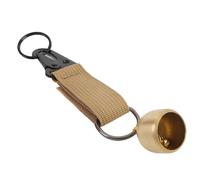 Baxnore Accessorio per zaino da escursionismo da campeggio di sicurezza per esterni in ottone con campana a forma di orso con moschettone in tessuto ispessito, portachiavi con suon (Cachi)