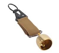 Baxnore Accessorio per zaino da escursionismo da campeggio di sicurezza per esterni in ottone con campana a forma di orso con moschettone in tessuto ispessito, portachiavi con suon (Marrone)
