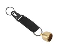Baxnore Accessorio per zaino da escursionismo da campeggio di sicurezza per esterni in ottone con campana a forma di orso con moschettone in tessuto ispessito, portachiavi con suon (Nera)