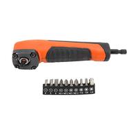 Baxnore Adattatore per trapano ad angolo retto Portapunte con codolo esagonale Attacco angolare per cacciavite elettrico con set di 10 punte per progetti fai da te in spazi ristret (Arancia)