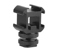 Baxnore Adattatore triplo per montaggio su slitta calda Supporto per prolunga con base in metallo resistente per fotocamera DSLR Microfono Luce a LED Attrezzatura video per fotogra