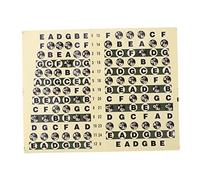 Baxnore Adesivo per tastiera per chitarra, etichetta della scala musicale con note con codice colore, adesivo per film 0,3 mm di spessore per la pratica per principianti di chitarr