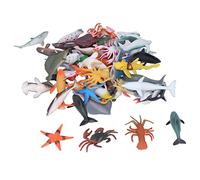Baxnore Animali Marini Giocattoli 48 Pezzi Sicuri Innocui in Plastica Educativi Mini Figure Oceaniche Set Forma Vivida Dettagli Delicati Errore 2029 Curiosità per Vasca da Bagno Pi