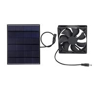 Baxnore Aspiratore ad energia Solare Ventilatore Portatile da 3,5 W con Pannello Solare da 6 V per pollai Cucce per Cani Serre da Campeggio Uso Esterno Connessione USB in silicio