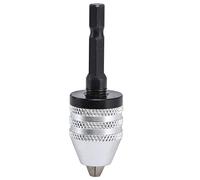 Baxnore Attatore per mandrino autoserrante industriale 1/4 di pollice 0,3 a 6,5 mm, convertitore con gambo esagonale a 3 griffe per avvitatori a impulsi, capacità di punta, finit