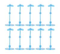 Baxnore Base per supporto per display in plastica traslucida da 10 pezzi per action figure per bambole da 6 pollici Figure anime da collezione Supporto per modello con accessori (Blu trasparente)