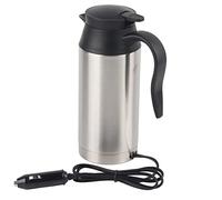 Baxnore Bollitore elettrico portatile per auto da 12V 750ml Tazza da viaggio Bollitore per caffè Tè Acqua bollente nei veicoli Realizzato in acciaio inossidabile 304 Colore argento