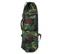 Baxnore Borsa da skateboard Zaino in resistente tessuto Oxford con cinghie regolabili Multi scomparto per skateboarder Sport all'aria aperta Accessori da viaggio Nero Verde Camo 33 (Camuffare)