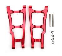 Baxnore Braccio oscillante posteriore RC in lega di alluminio lavorato CNC di precisione, parte di aggiornamento leggera e durevole per camion RC Slash 4X4 1/10, blu scuro e rosso (Rosso)