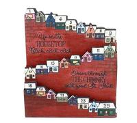 Baxnore Calendario del conto alla rovescia, Calendario dell'avvento in stile Wood Style, arredamento di colori brillante riutilizzabile, decorazione per la casa per le vacanze con