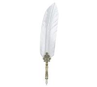 Baxnore Calligraphy Feather Pen set con 5 pennini sostituibili, cassetta degli attrezzi di scrittura vintage con base per gli studenti che scrivono il disegno di compleanno (Oro) (argenteo)
