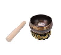 Baxnore Campane tibetane realizzate a mano in rame, set di campane sonore per meditazione, per yoga, rilassamento, sollievo dallo stress, guarigione spirituale, con tappetino in le
