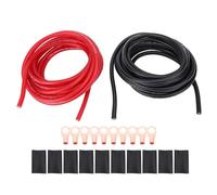 Baxnore Cavo calibro 8 Cavo batteria 8 AWG Resistente 20 piedi Rosso Nero Cavo di terra di alimentazione con tubo termoretraibile per auto RV Rimorchio Barca audio marino Invertit
