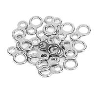 Baxnore Connettore di Rotazione della Pesca in Acciaio Inossidabile da 20 Pezzi in Acciaio Inossidabile Fori Doppi Piatto di Ferro Pesca Pesca ad Anello Nucleo Completo attrezzatur