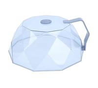 Baxnore Coperchio di schizzi a microonde, coperchio a prova di cibo con sfiato regolabile, temperatura, adattamento universale per piastre, design della maniglia di rilascio del va (Blu)