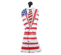 Baxnore Copertura per la testa del golf club premium PU impermeabile per il guidatore da golf Putcover Protector con fitto peluche Design della bandiera americana per appassionati