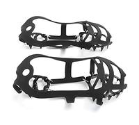 Baxnore Cramponi 18 denti antiscizzi forti tacchette di ghiaccio resistenti alla goccia per esterno alpinismo in nevoso meteo in acciaio in silicone nero taglia 43 47