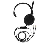 Baxnore Cuffia telefonica professionale con riduzione del rumore, doppia presa da 3,5 mm, cuffia per PC per servizio clienti call center, comfort ultraleggero, colore nero