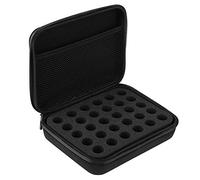 Baxnore Custodia da trasporto per olio essenziale Custodia rigida protettiva per flaconi da 5 ml 10 ml 15 ml Custodia da viaggio in pelle EVA Capacità 60 griglie Nero Blu Viola Ara (Nera)