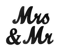 Baxnore Decorazioni con lettere in legno Cartello Mr e Mrs. Decorazioni rustiche per matrimoni, ornamenti con alfabeto, decorazioni per la casa, set da 3 pezzi per la festa di anni