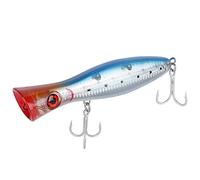 Baxnore Esche da pesca in acqua salata Popper Bait Attrezzatura da pesca artificiale in acqua salata Accessorio con sfera interna in acciaio per pesca in acqua dolce in acqua salat (dorso blu)