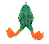 Baxnore Esche per rane di tuono per rane morbide esche per pesca ad acqua galleggiante con doppie eliche Gambe per testa di serpente basso pesca salmone materiale PVC di alta quali (4#Colore)