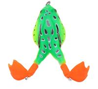 Baxnore Esche per rane di tuono per rane morbide esche per pesca ad acqua galleggiante con doppie eliche Gambe per testa di serpente basso pesca salmone materiale PVC di alta quali (2#colore)