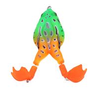 Baxnore Esche per rane di tuono per rane morbide esche per pesca ad acqua galleggiante con doppie eliche Gambe per testa di serpente basso pesca salmone materiale PVC di alta quali (1#colore)