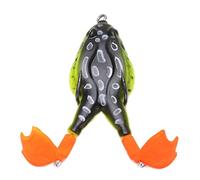 Baxnore Esche per rane di tuono per rane morbide esche per pesca ad acqua galleggiante con doppie eliche Gambe per testa di serpente basso pesca salmone materiale PVC di alta quali (3#colore)