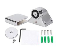 Baxnore Fermaporta elettromagnetico 500N Robusto fermaporta Dispositivo di sicurezza antincendio DC 24V per porte in vetro con struttura in lega di zinco Finitura argento Kit di in