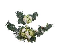 Baxnore Fiori dell' di nozze artificiali, swag floreali di seta a colori per arredamento per matrimoni, benvenuto pre -assemblato per la decorazione della cerimonia di accoglienza (Verde)