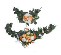 Baxnore Fiori dell' di nozze artificiali, swag floreali di seta a colori per arredamento per matrimoni, benvenuto pre -assemblato per la decorazione della cerimonia di accoglienza (Arancia)