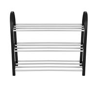 Baxnore Frame in alluminio a 3 livelli di scarpa da scarpa, organizzatore di archiviazione in plastica in metallo, scaffale per il salva (Medio a tre strati 50 * 19 * 42cm)