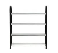 Baxnore Frame in alluminio a 3 livelli di scarpa da scarpa, organizzatore di archiviazione in plastica in metallo, scaffale per il salva (Medio 4 ° piano 50 * 19 * 58 cm)
