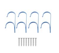 Baxnore Gancio per Asta per Piscina Professionale in Lega di Alluminio Resistente, Confezione da 4, Accessori per Piscina antiruggine, Gancio per spazzole, aspirapolvere, Organizer (Blu)