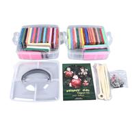 Baxnore Kit di argilla da modellare, colori vivaci, sicuri, non tossici, set artistico, con 46 pezzi di argilla e 5 strumenti per scolpire, per bambini, creatività fai da te, appre