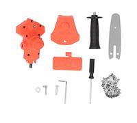 Baxnore Kit di conversione adattatore per motosega per trapano elettrico Attacco per utensile elettrico portatile arancione con catena per per taglio di legno Tubi di plastica Pro