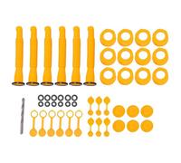Baxnore Kit di ricambio per beccuccio per taniche di gas, 6 set, con beccucci flessibili, tappi di chiusura filettati, rondelle e punta da trapano da 8 mm per taniche di gas, kit d