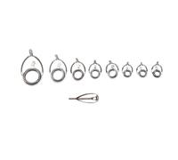 Baxnore Kit di Riparazione della Punta della Canna da Pesca 9 pc Guide in Ceramica in Metallo Set di Sostituzione dell'anello per Pesca alle Occhiali a Palle riparati robusti Sensi