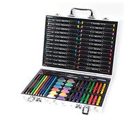 Baxnore Kit professionale per pittura artistica, 66 pezzi, set di materiali per il disegno con scatola in legno, pennarelli dai colori vivaci, matite, colori acrilici per adulti, p