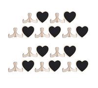 Baxnore Lavagna a forma di cuore, bacheca per messaggi, set da 10 pezzi, durevole, display da tavolo, per decorazione di matrimoni, casa, ufficio, MDF, legno di pino, 7x7,5 cm con