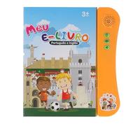 Baxnore Libro sonoro portoghese inglese Apprendimento bilingue interattivo per numeri dell'alfabeto prescolare Animali Frutta Verdura Libro educativo di lettura sonora con audio vo (Arancia)