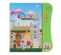 Baxnore Libro sonoro portoghese inglese Apprendimento bilingue interattivo per numeri dell'alfabeto prescolare Animali Frutta Verdura Libro educativo di lettura sonora con audio vo (Verde)