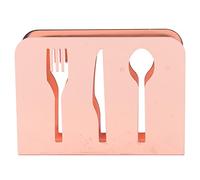 Baxnore Metal Napkin Holder with Unique Cutout Pattern Anti Slip Base Vertical Paper Napkin Dispenser for Restaurants Bars Cafes Durable Rustproof Table Decor Kitchen Accessory (Oro rosa)