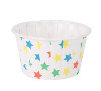 Baxnore Mini pirottini rotondi per torte da 50 pezzi, pirottini per muffin, pirottini per cupcake, rivestiti in carta, facili da rimuovere, design elegante per compleanni, matrimon (Modello a stella)