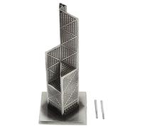 Baxnore Modello della torre della banca, decorazione per la casa dell'architettura in lega, ornamento del grattacielo vintage per display su scaffali da banco