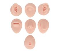 Baxnore Modello di pratica del corpo in silicone Simulazione Orecchio in silicone Occhio Naso Bocca Lingua Ombelico Modello Realistico Strumento di allenamento per anatomia umana p (Pelle chiara)