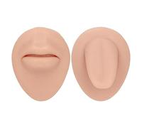Baxnore Modello simulato di lingua in silicone per bocca, morbido e flessibile, kit di pratica per display con borchie per lingua delle labbra, per la pratica delle unghie della li (Colore della