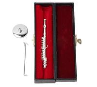 Baxnore Moo di flauto in miniatura in rame, arredamento musicale non giocabile a mano da 11 cm con supporto per il display per il desktop sullo scaffale