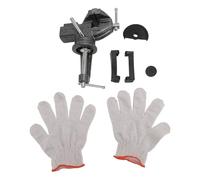 Baxnore Morsetto da tavolo universale Morsetto in acciaio resistente su base girevole Morsa da banco per la lavorazione del legno Lavorazione dei metalli Progetti fai da te Nero